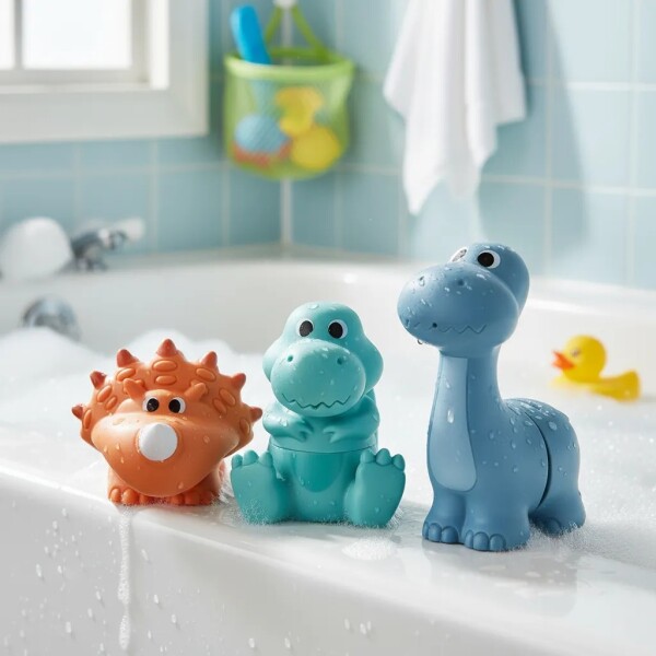 Juego baño DINOS lavables BUBA silicona Juego baño DINOS lavables BUBA silicona
