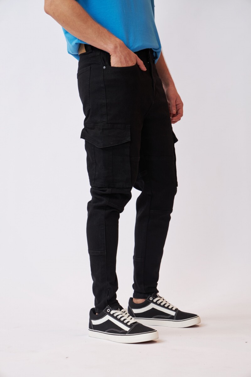 Pantalon Hom.Jean Cargo Chup.C/Cie.K.Belga - Negro 
