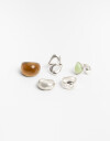 Sets Anillos Color Set 5 Anillos Mix Materiales - Plateado Niquel