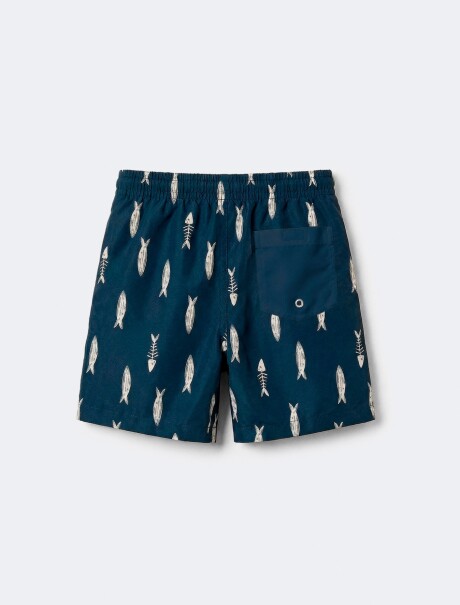 BERMUDA INFANTIL ESTAMPADA AZUL