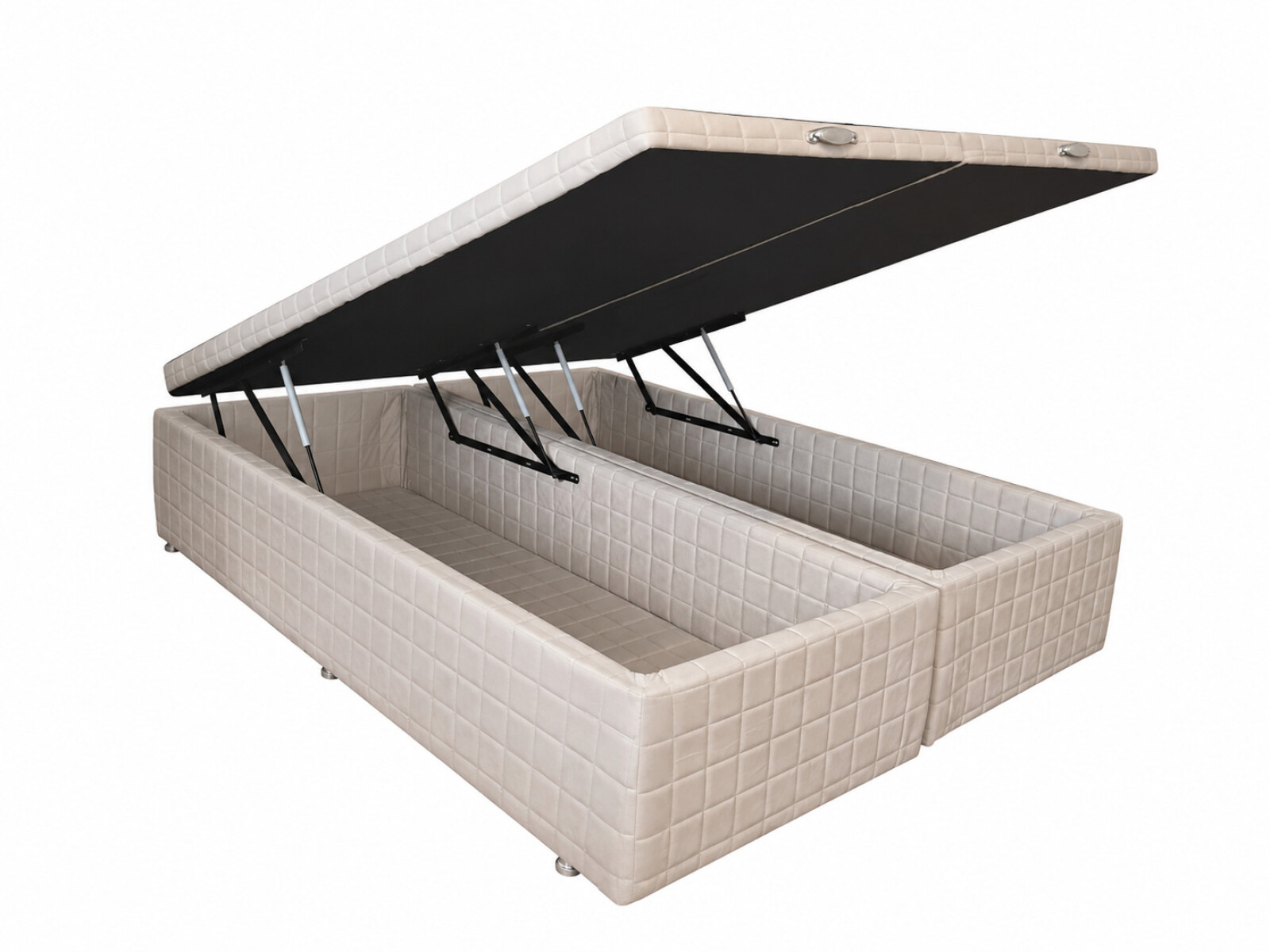 Box Baúl 160x200 Queen - Tapizado en Microfibra Beige (oportunidad) 
