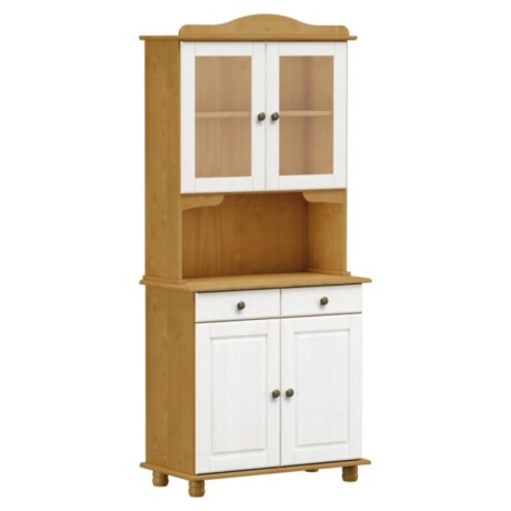 Cristalero 4 Puertas Línea Rubi Combinad Blanco/natural