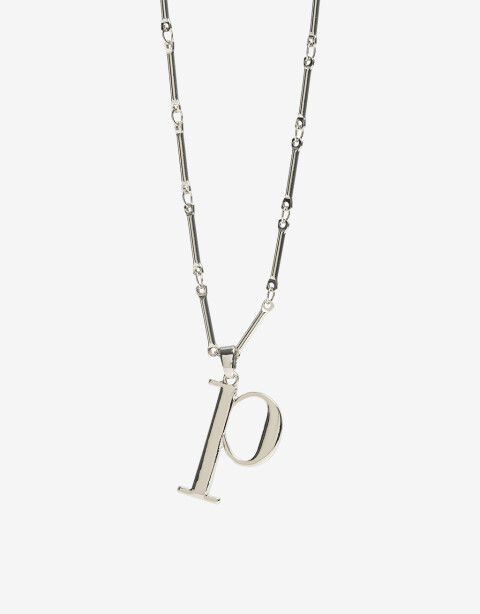 Collares Largos Metal Collar Largo Inicial P - Plateado Rodio