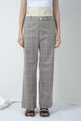 PANTALON EN CHECK DE ALGODON Gris