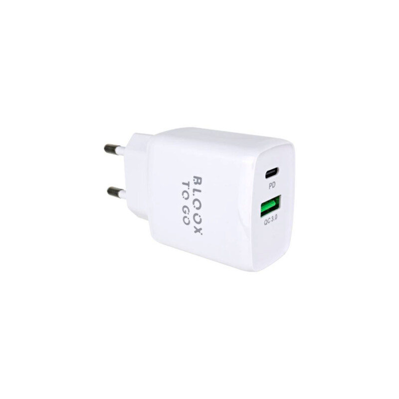 Cargador de pared 20W USB-A + USB-C color blanco Cargador De Pared 20w Usb-a + Usb-c Color Blanco