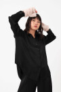 CAMISA DE TEJIDO ARRUGADO Negro