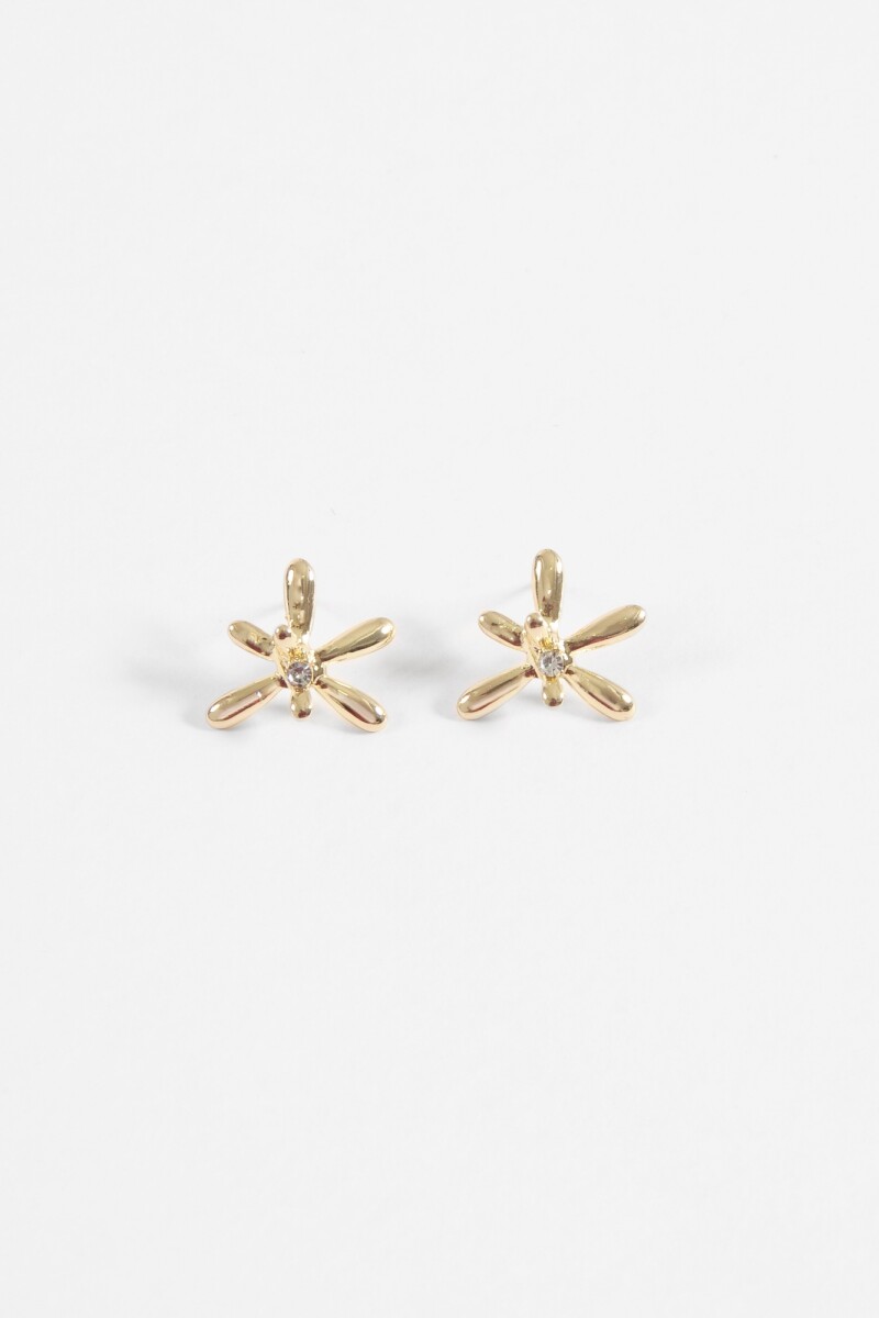 Caravanas flor metal dorado