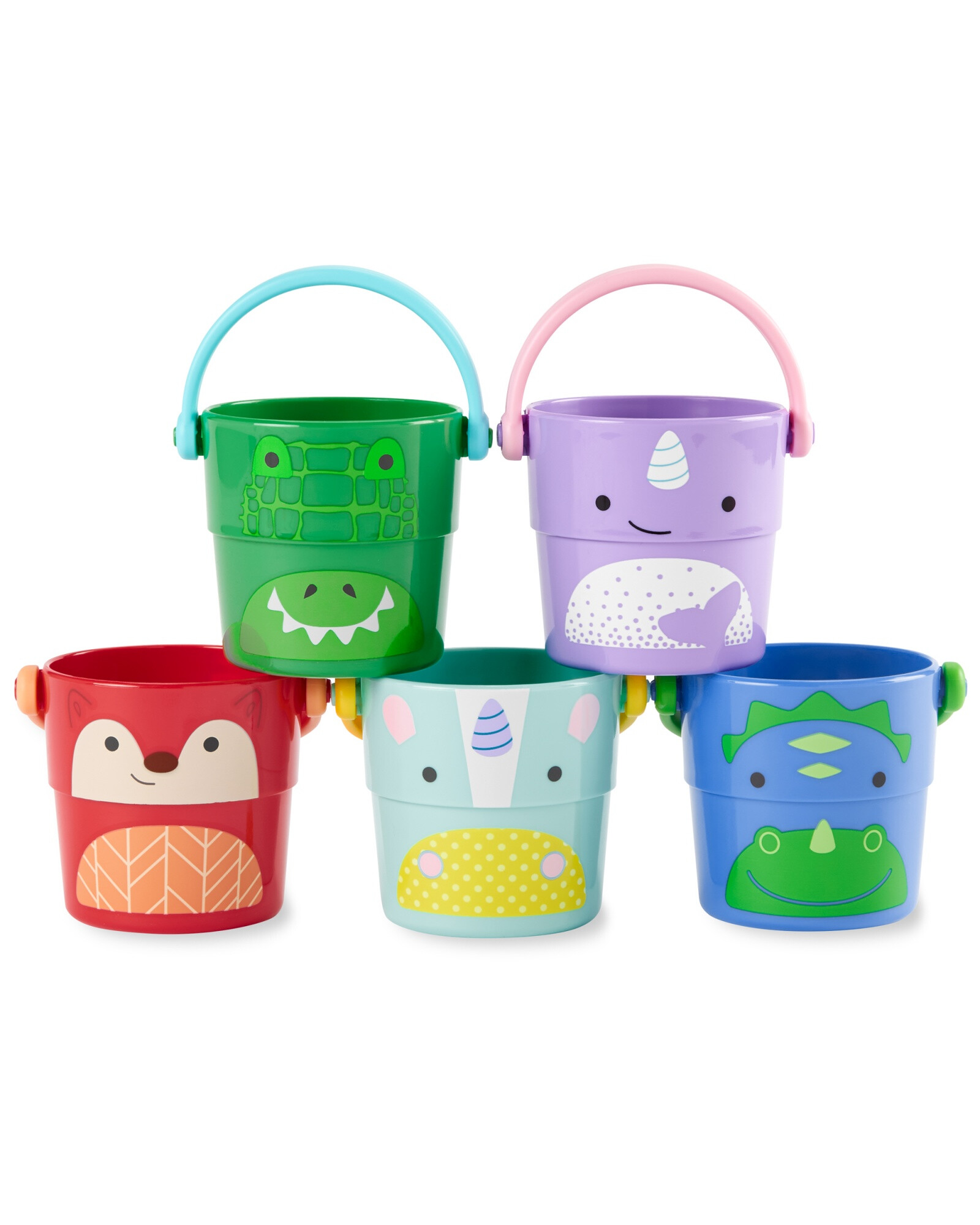 Juego de baño cinco baldes rociadores, diseño zoo Juego de baño cinco baldes rociadores, diseño zoo