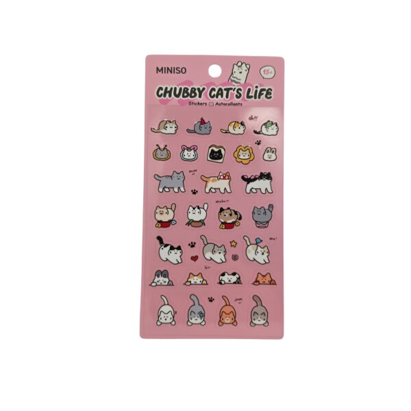 Stickers gatito rosa