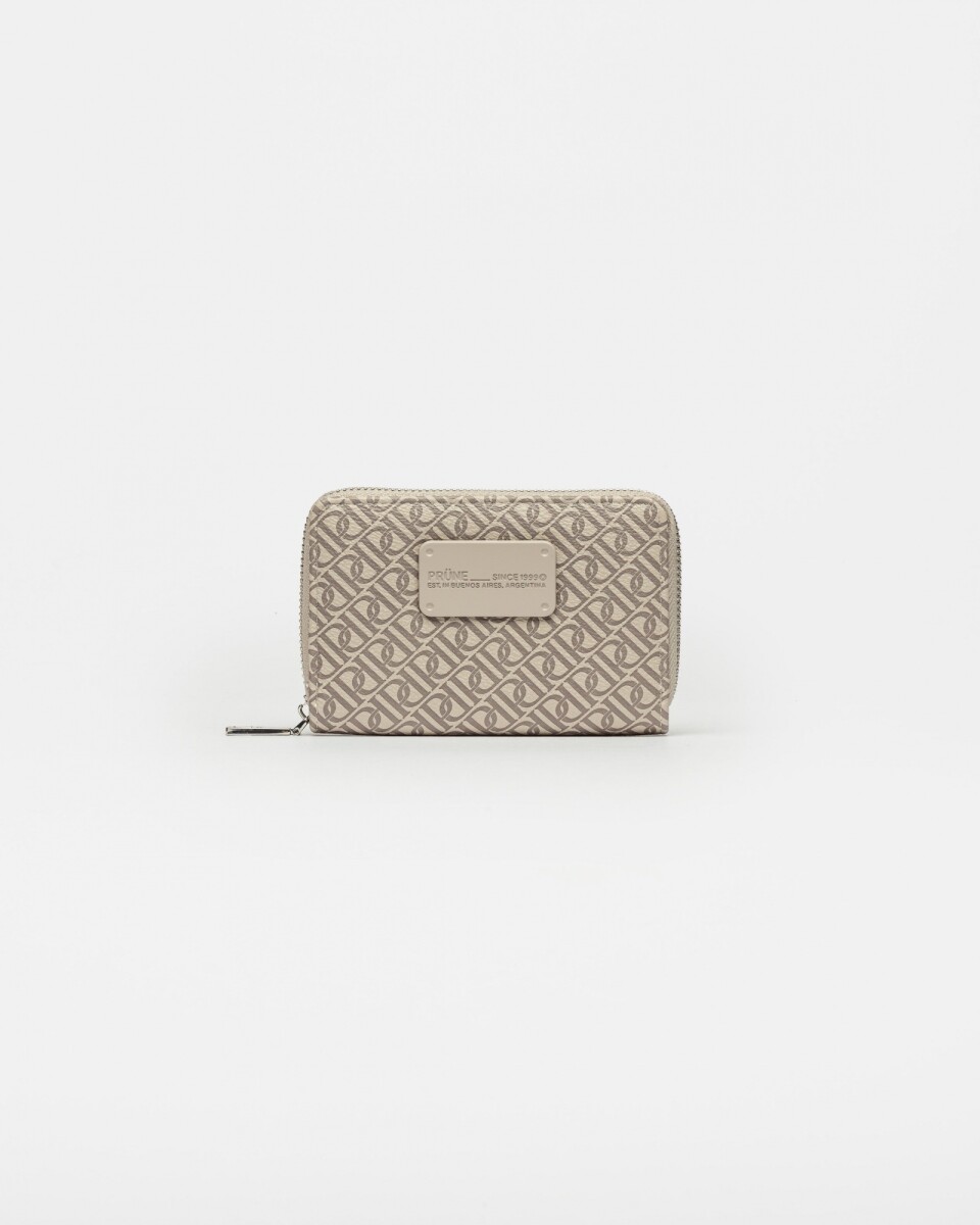 Billetera Monogram en efecto cuero - Natural 
