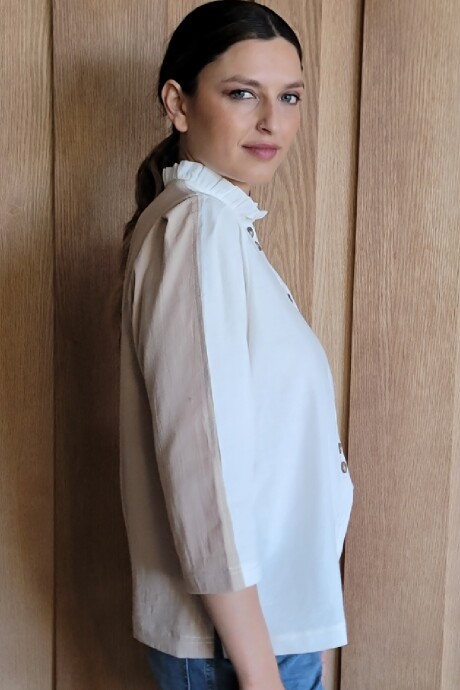 Camisa Carlotta 2.0 Combinada crudo beige
