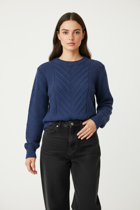 Sweater Allora Azul Grisaceo