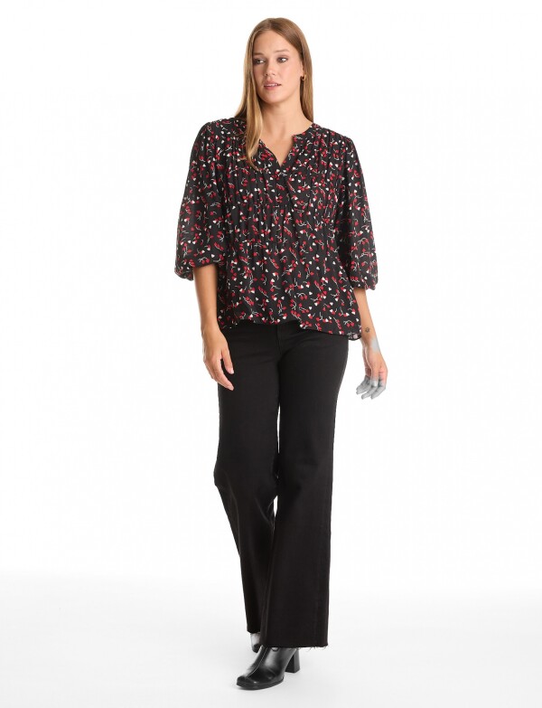 Blusa Print NEGRO/MULTI