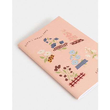Cuaderno A5 Tapa Blanda Encuadernado Con Bordados Rosa Claro