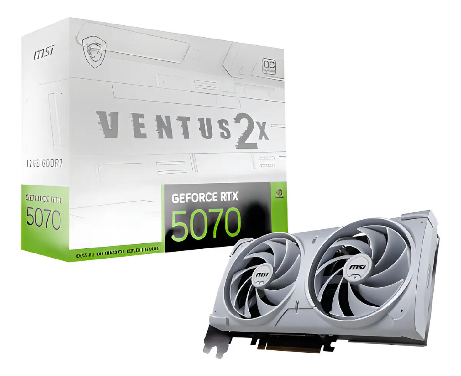 Msi Rtx 5070 12g Ventus 2x Oc White - TARJETA VIDEO MSI RTX5070 VENTUS 2X OC W 