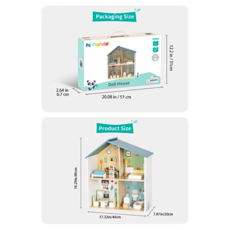 Casita de muñecas en madera Casita De Muñecas En Madera