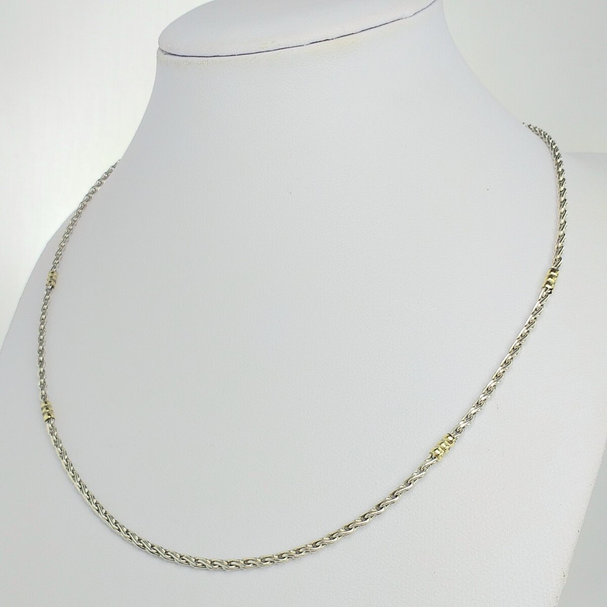 Cadena de plata 925 con doublé en oro 18ktes, 44.5 cm. 