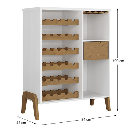 Bar botellero Linea Veneza Blanco/Miel