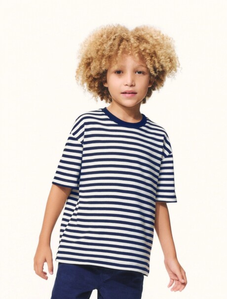 CAMISETA INFANTIL DE RAYAS AZUL