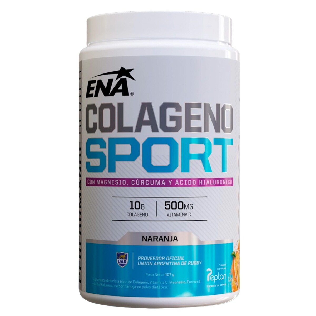 Suplemento ENA colágeno sport con vitamina C y acido hialurónico 407gr sabor Naranja 