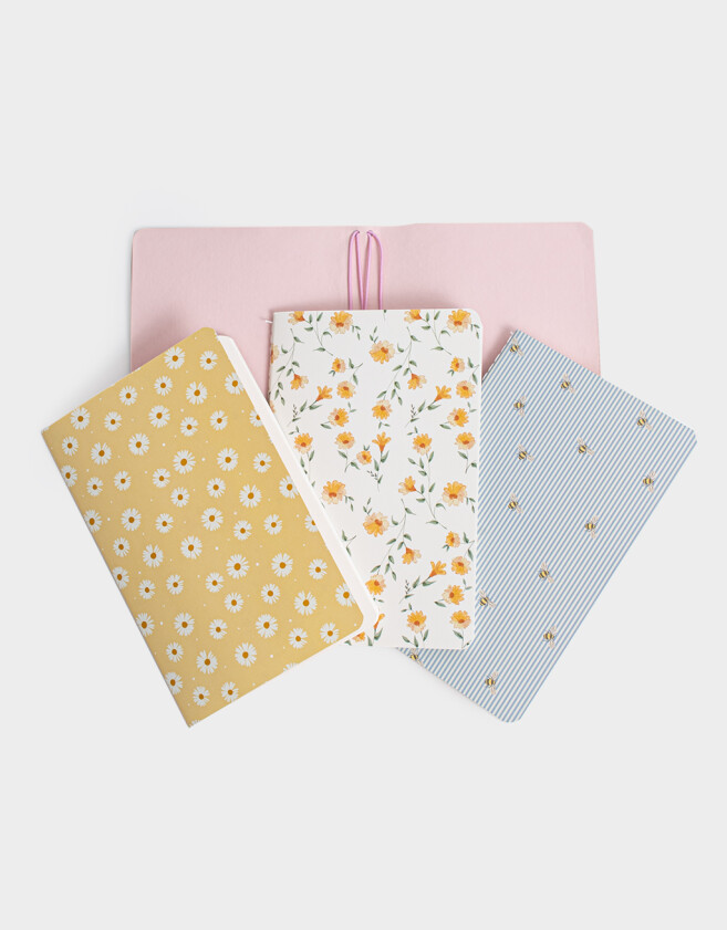 Anotadores Cuadernos y Memos PU Set De 3 Libretas Con Cover De Pu - Rosa Claro