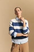 SWEATER OCEAN Blanco/Azul
