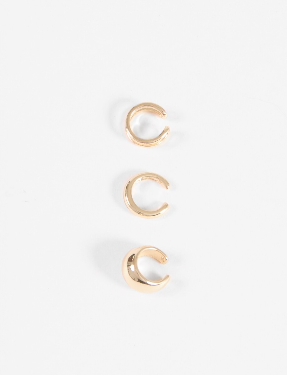 Set earcuff triple bold - dorado 