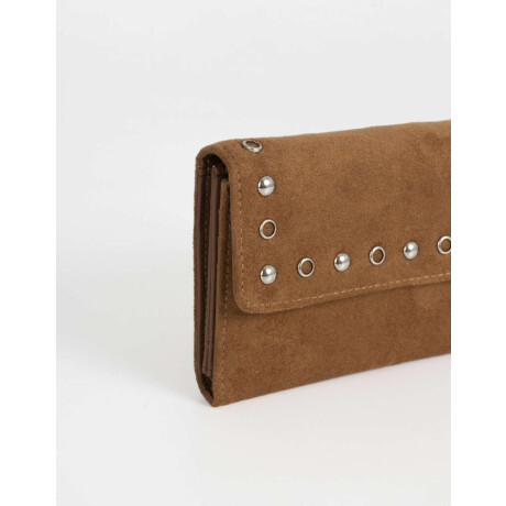 Billetera Fichero Suede Marron Beige