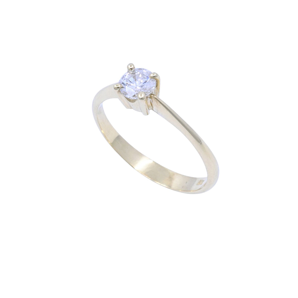 Anillo solitario oro 18k y brillante engarce 4 puntas. 