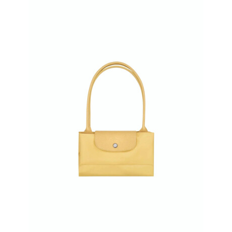 Longchamp -Cartera Longchamp plegable de nylon con cierre y asa corta, Le pliage green M Amarillo Pastel