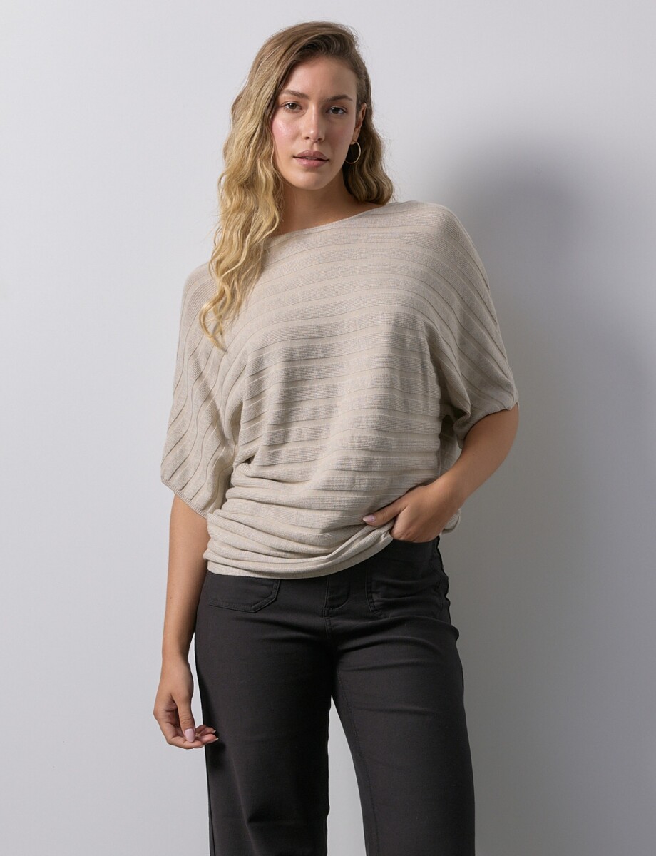 Buzo Dolman Acanalado - Beige 