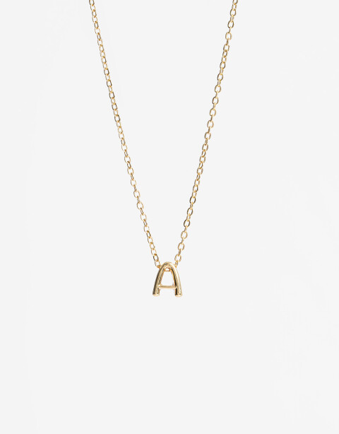 Cadena Corta con Dije Letras Collar Con Dije Inicial "a" - Dorado