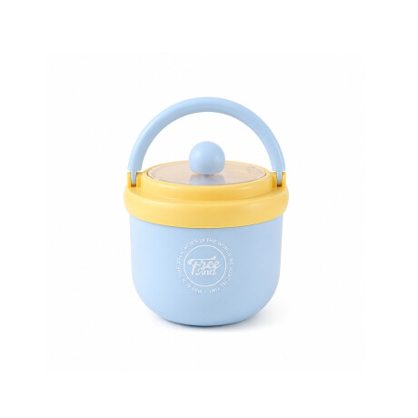 Vianda con cuchara plegable Celeste