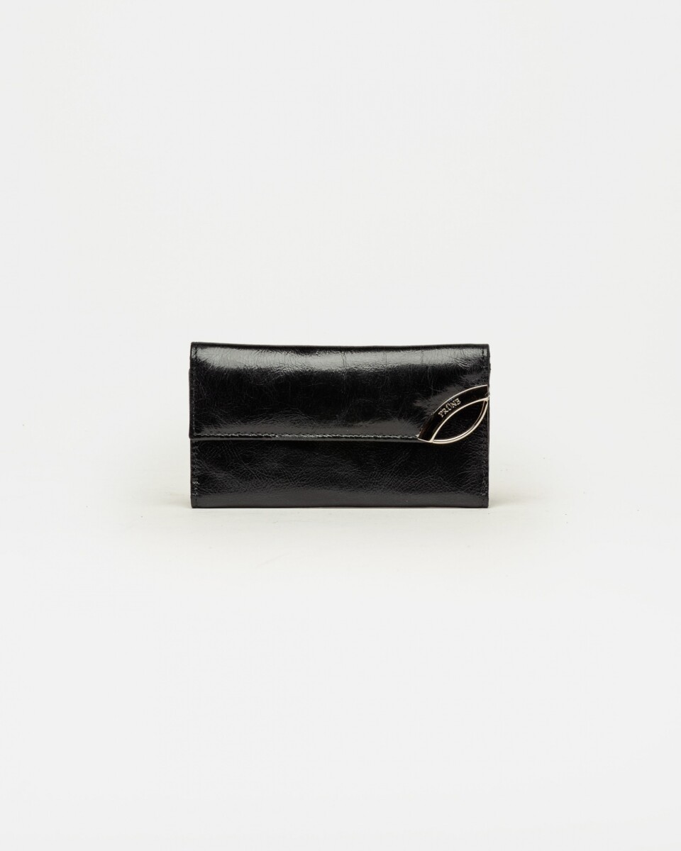 Billetera Katy en cuero liso - Negro 
