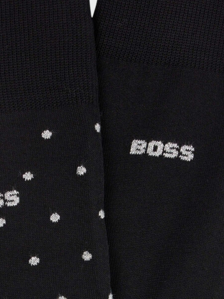 BOSS - Set de Regalo 2 Pares de Medias Negro Estampado