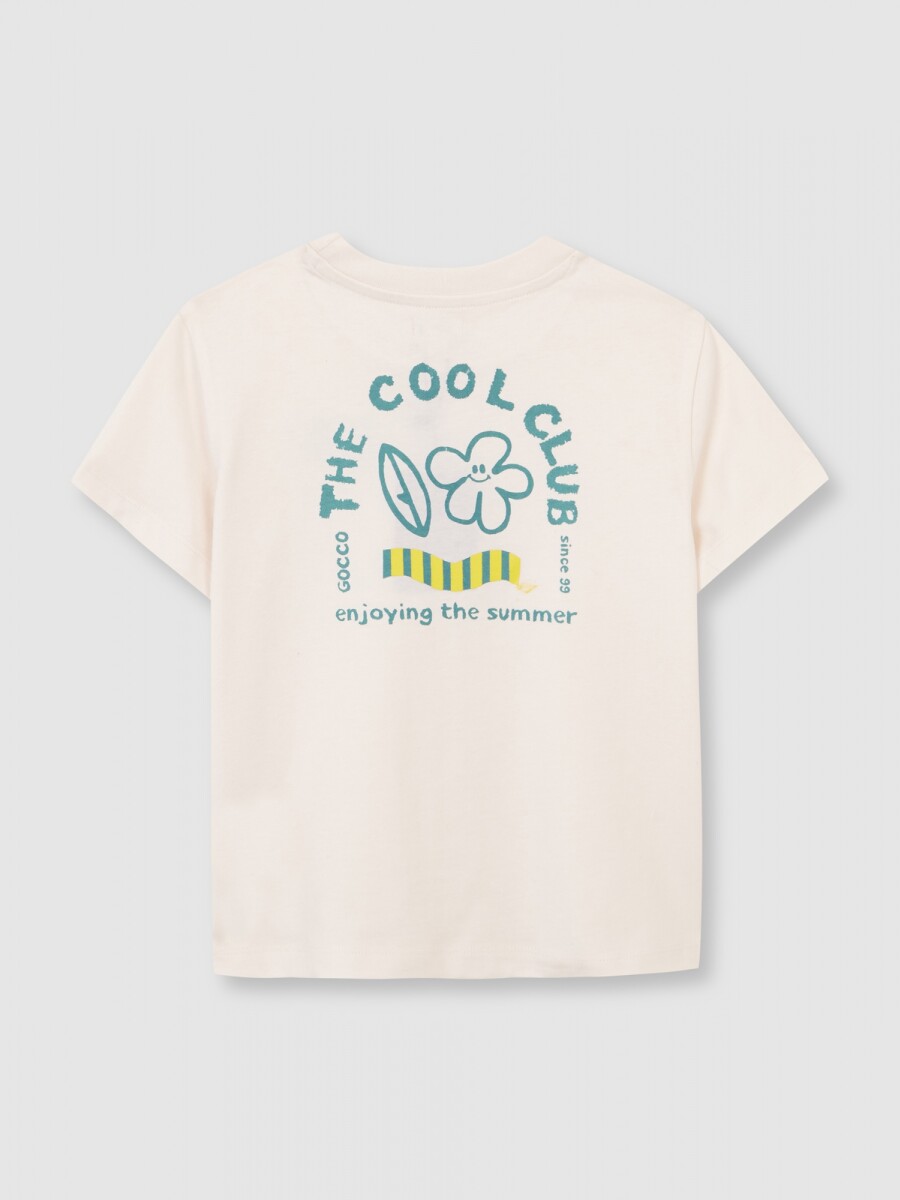 Camiseta Con Print Blanco
