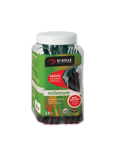 JUEGO 24 PIEZAS MANGO NEGRO POTE 21.6X9CM MILLENIUM DI SOLL JUEGO 24 PIEZAS MANGO NEGRO POTE 21.6X9CM MILLENIUM DI SOLL