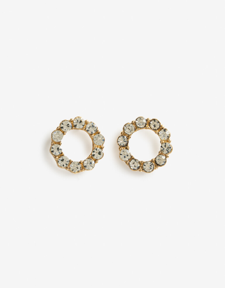 Aros Pasantes Strass Aros Pasantes Arandelas Strass - Dorado