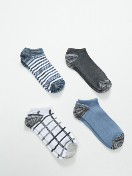 Pack x4 medias soquete Estampado Gris
