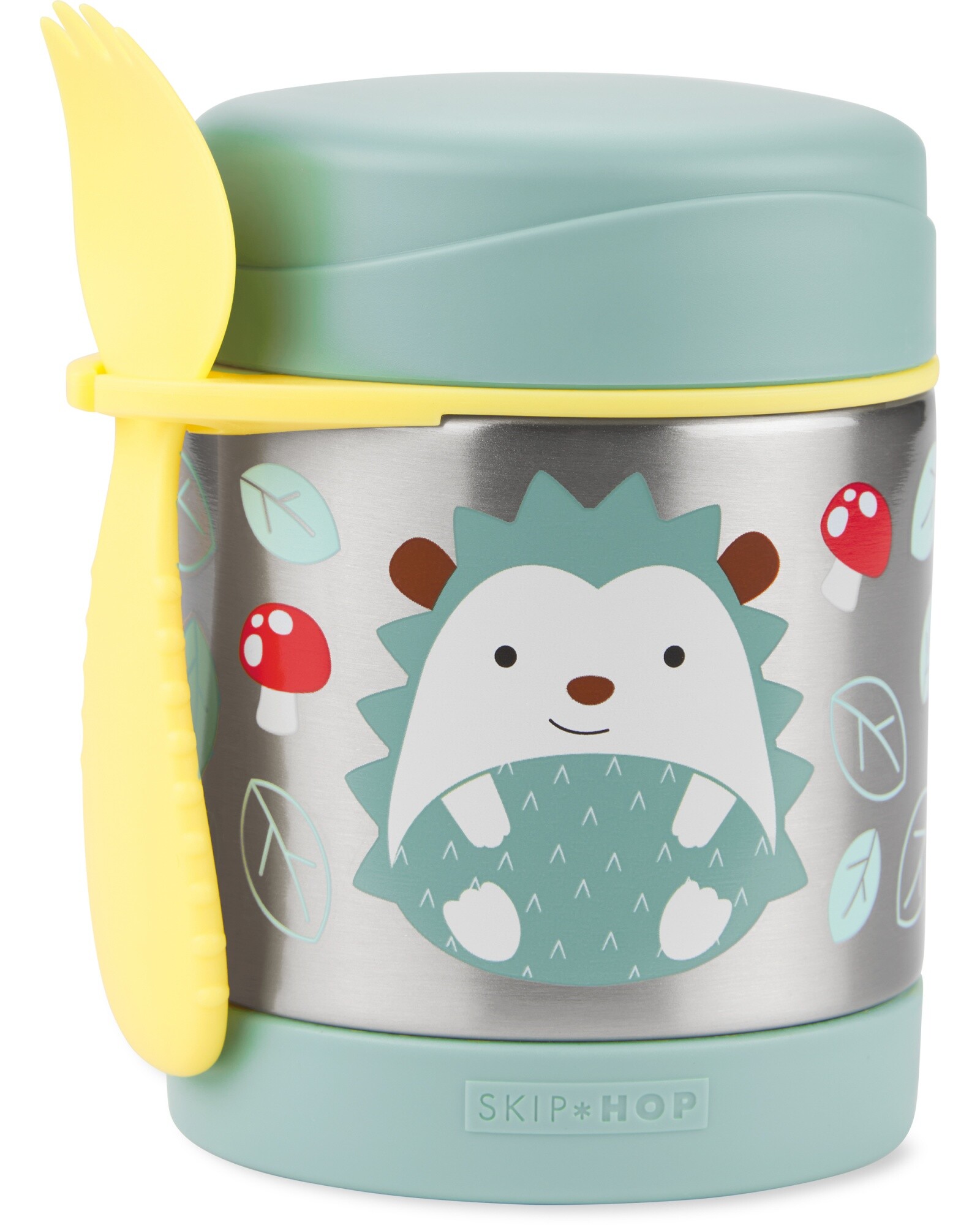 Tupper de acero inoxidable con cubierto, diseño erizo Sin color