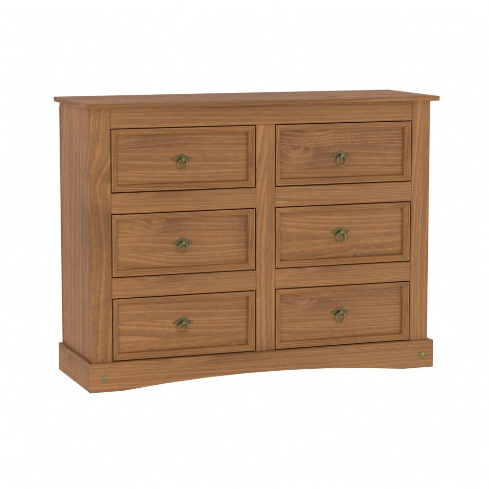 CÓMODA 6 CAJONES MADERA MARRON MEX