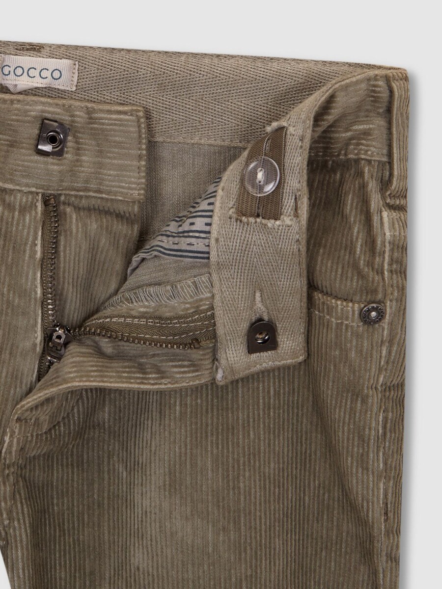 Pantalon 5 Bolsillos Pana Verde