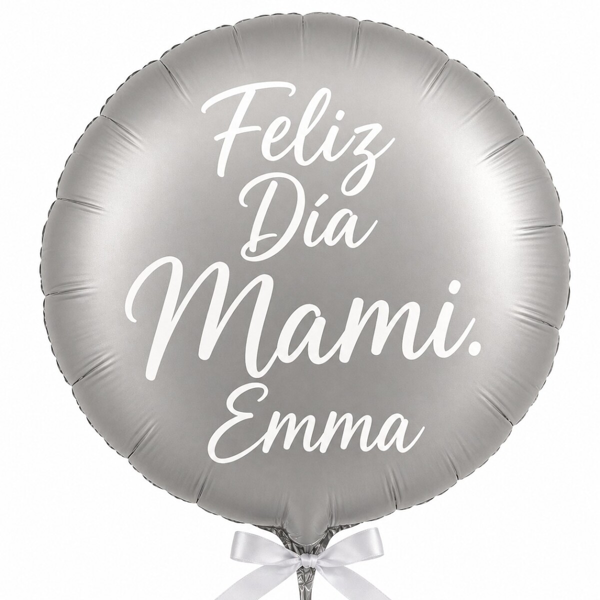 Globo helio con mensaje personalizad - redondo gris mate 