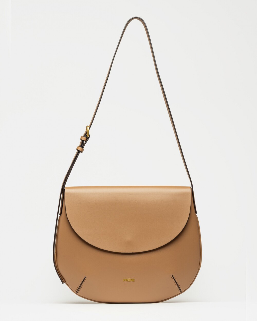 Cartera al hombro Mod en efecto cuero liso Taupe