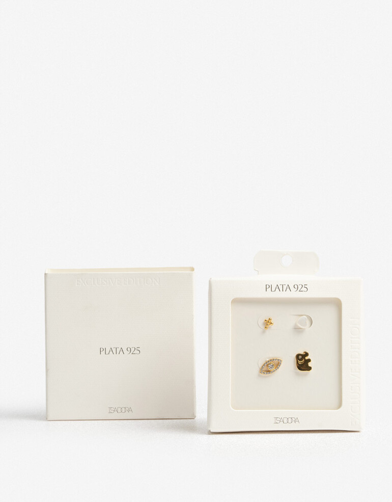 Aros Sets Metal Set De Aros Plata 925 - Dorado