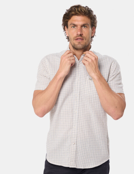 CAMISA DE LINO A CUADROS Verde