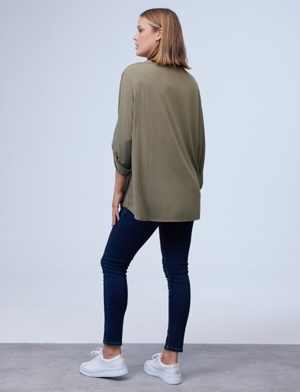 Blusa Oversize Zip OLIVA
