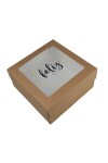 Caja flexi 20x20x9,5. c/visor impreso - MUY FELIZ DIA Caja flexi 20x20x9,5. c/visor impreso - MUY FELIZ DIA