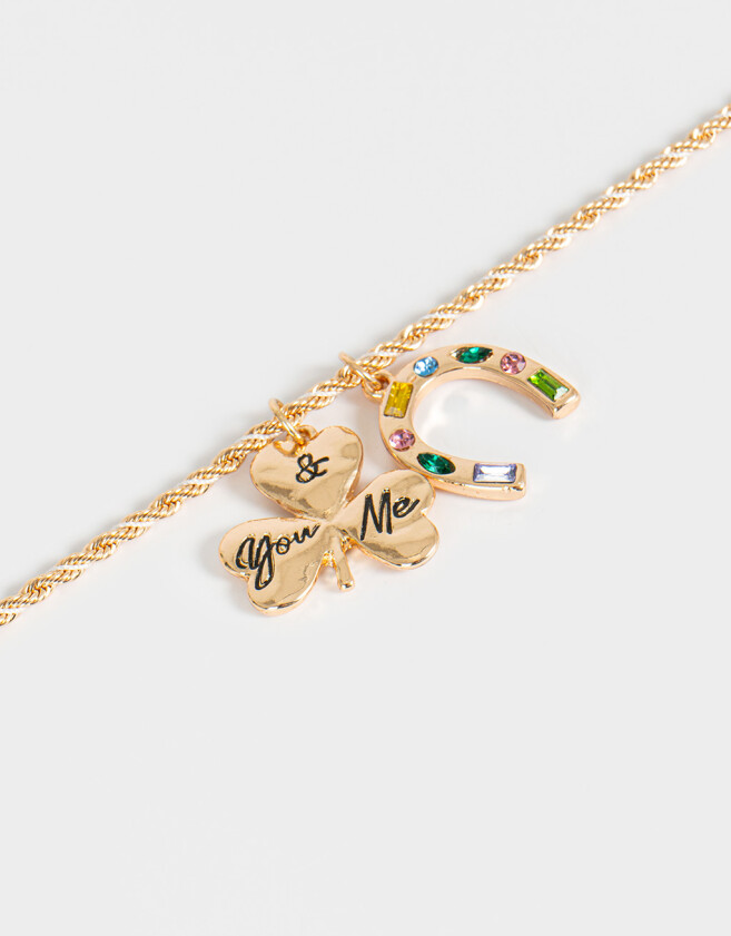 Collares Cortos Con strass Collar Corto Con Dije Trébol - Combinacion Multicolor