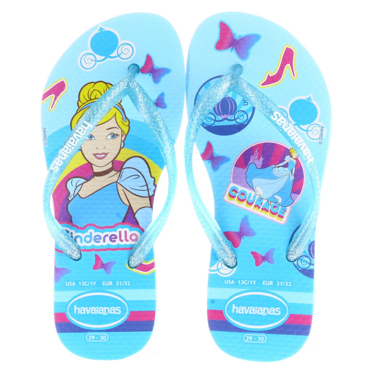 Sandalias Infantiles Havaianas Kids Slim Princes - Celeste 